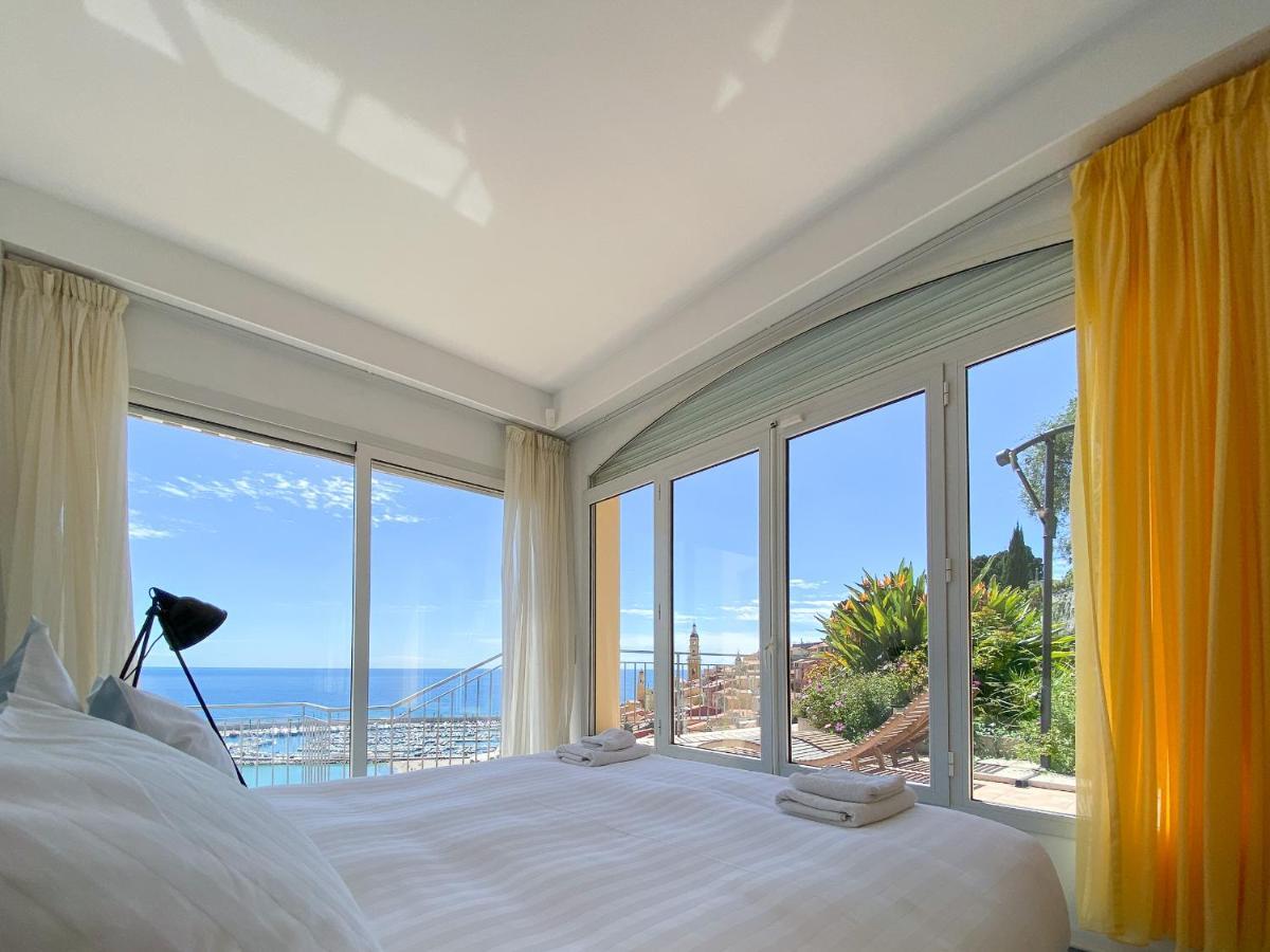 Villa L'Ensoleillee Vue Panoramique Mer, 250 M De La Plage Et Du Centre Ville Мантон Екстер'єр фото