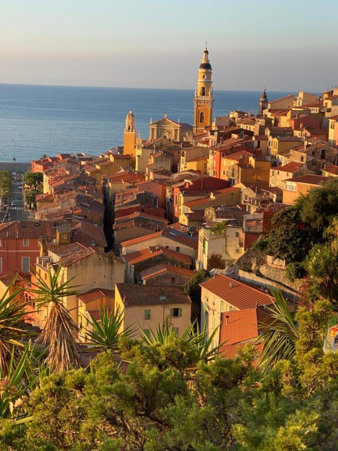 Villa L'Ensoleillee Vue Panoramique Mer, 250 M De La Plage Et Du Centre Ville Мантон Екстер'єр фото
