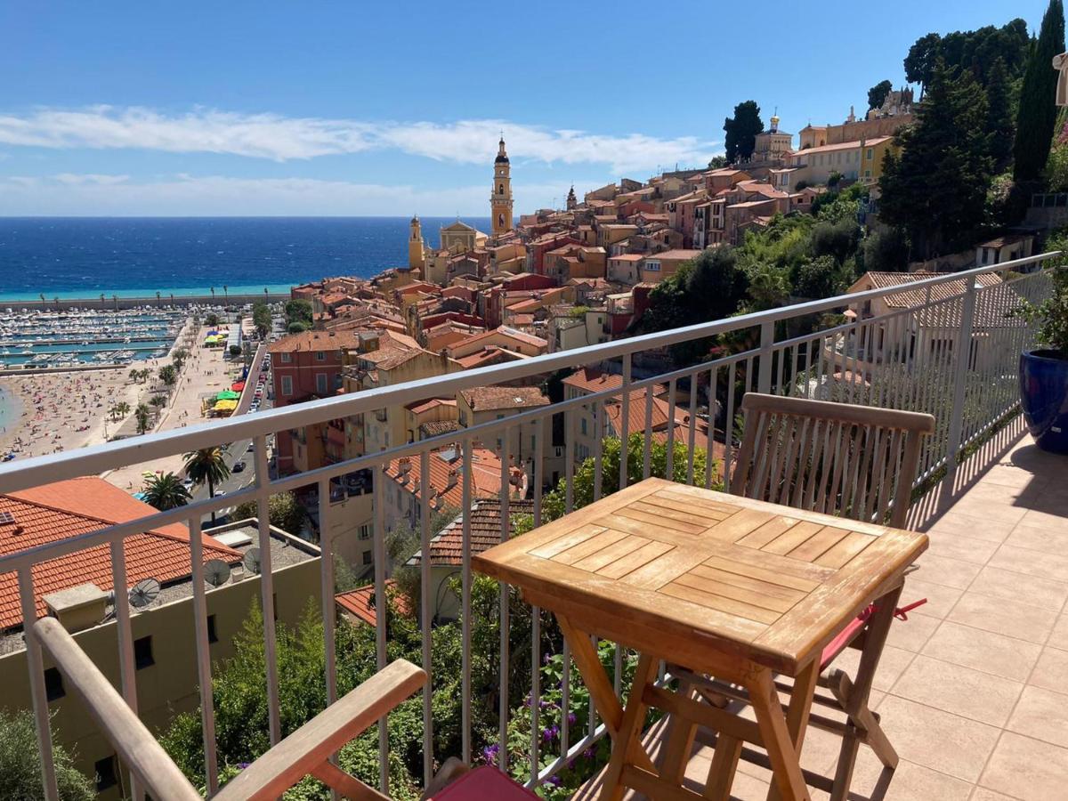 Villa L'Ensoleillee Vue Panoramique Mer, 250 M De La Plage Et Du Centre Ville Мантон Екстер'єр фото