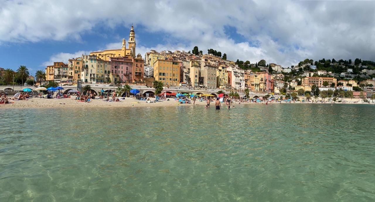 Villa L'Ensoleillee Vue Panoramique Mer, 250 M De La Plage Et Du Centre Ville Мантон Екстер'єр фото