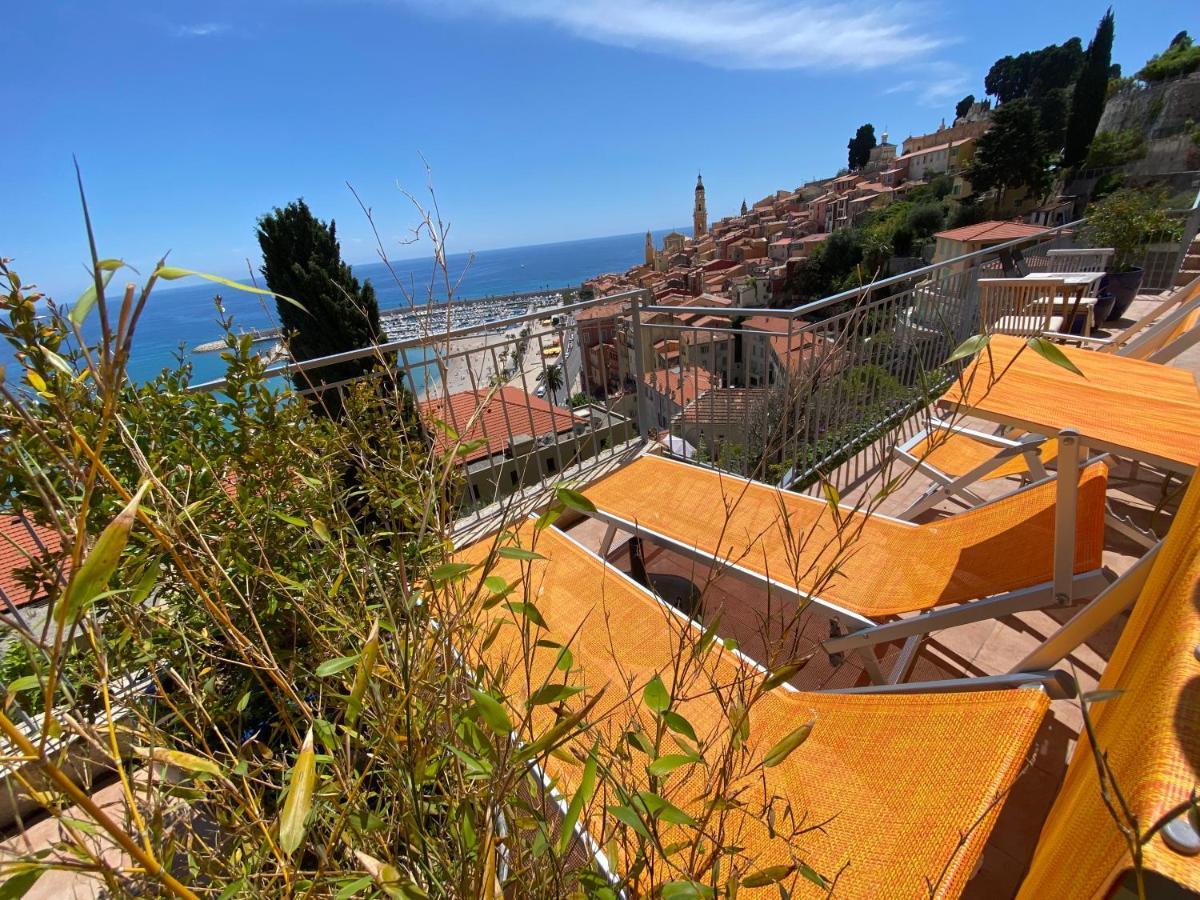 Villa L'Ensoleillee Vue Panoramique Mer, 250 M De La Plage Et Du Centre Ville Мантон Екстер'єр фото