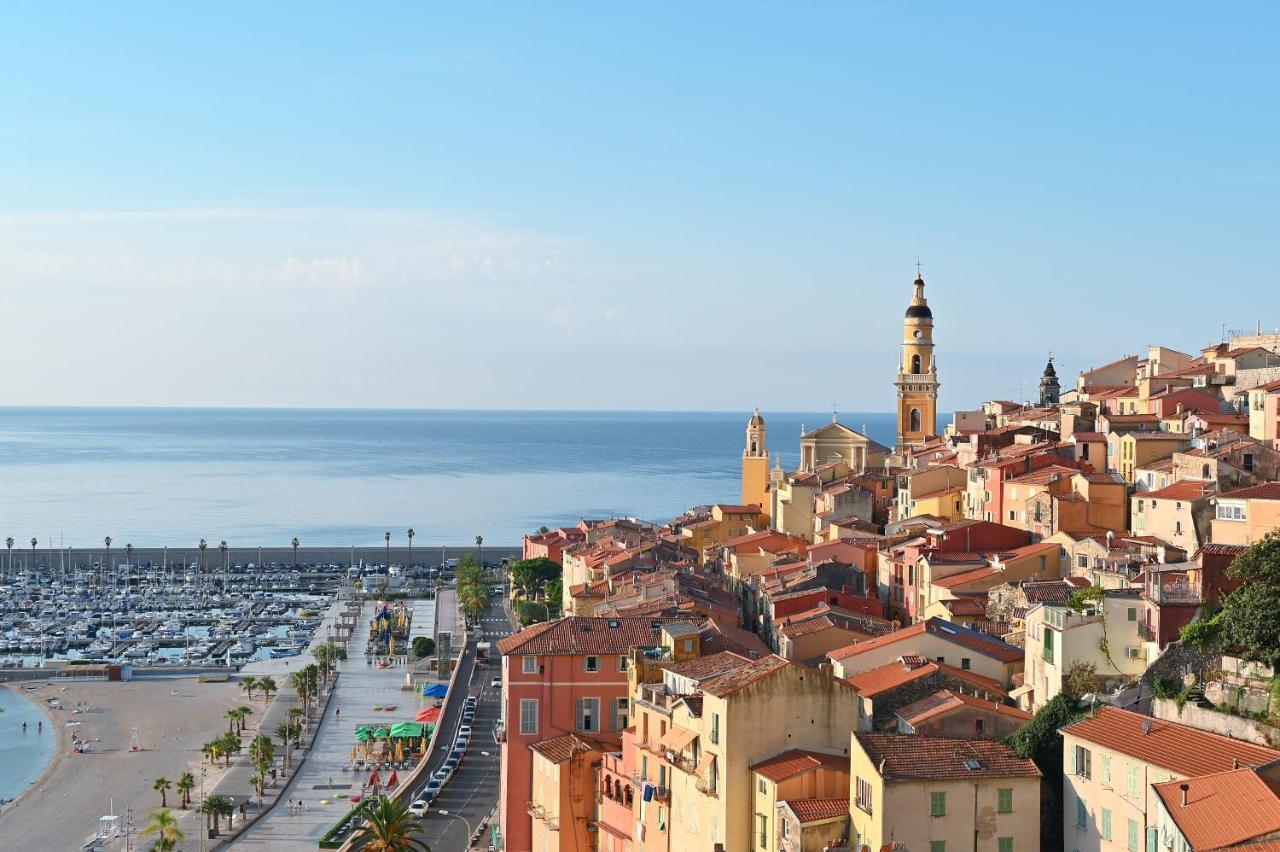 Villa L'Ensoleillee Vue Panoramique Mer, 250 M De La Plage Et Du Centre Ville Мантон Екстер'єр фото