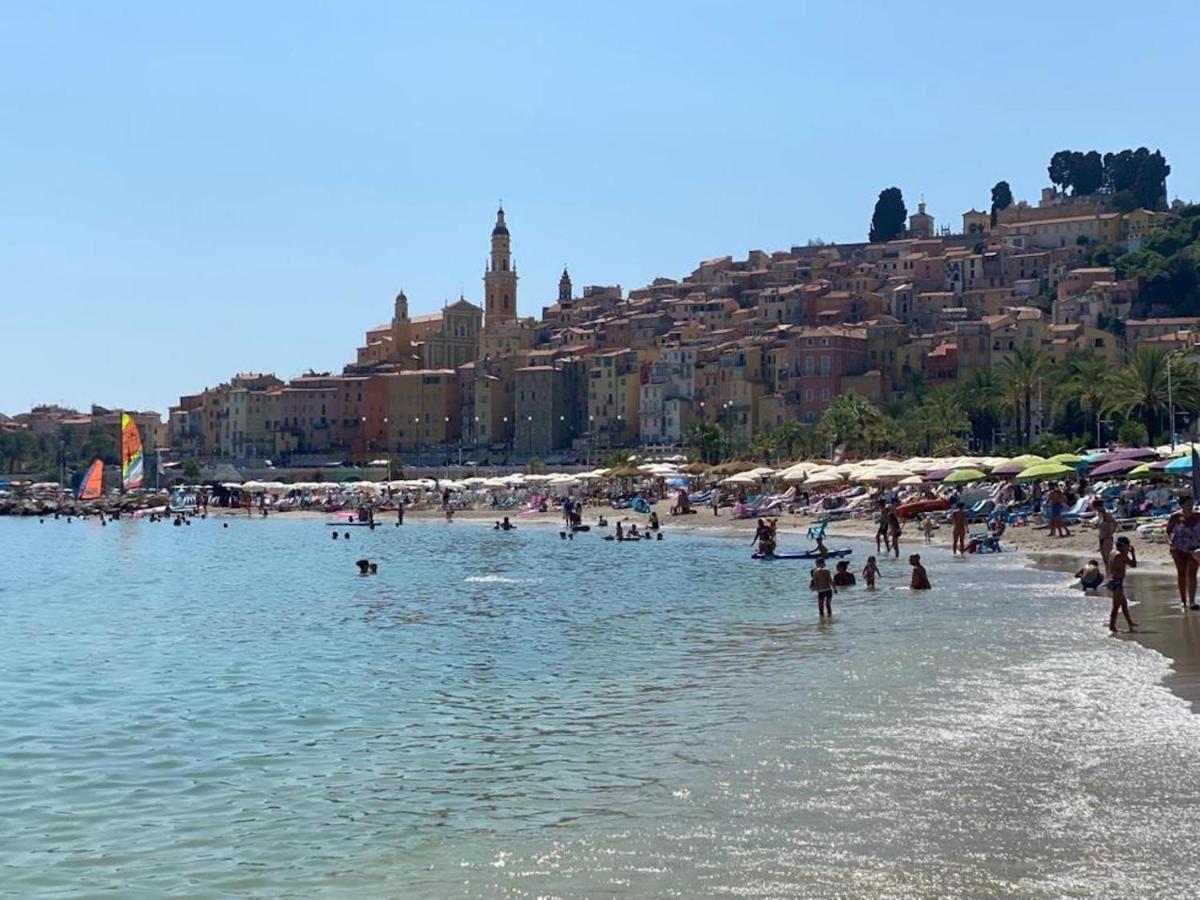 Villa L'Ensoleillee Vue Panoramique Mer, 250 M De La Plage Et Du Centre Ville Мантон Екстер'єр фото